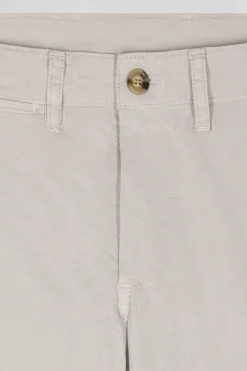 Pantalon chino uni en coton stretch beige coupe Slim