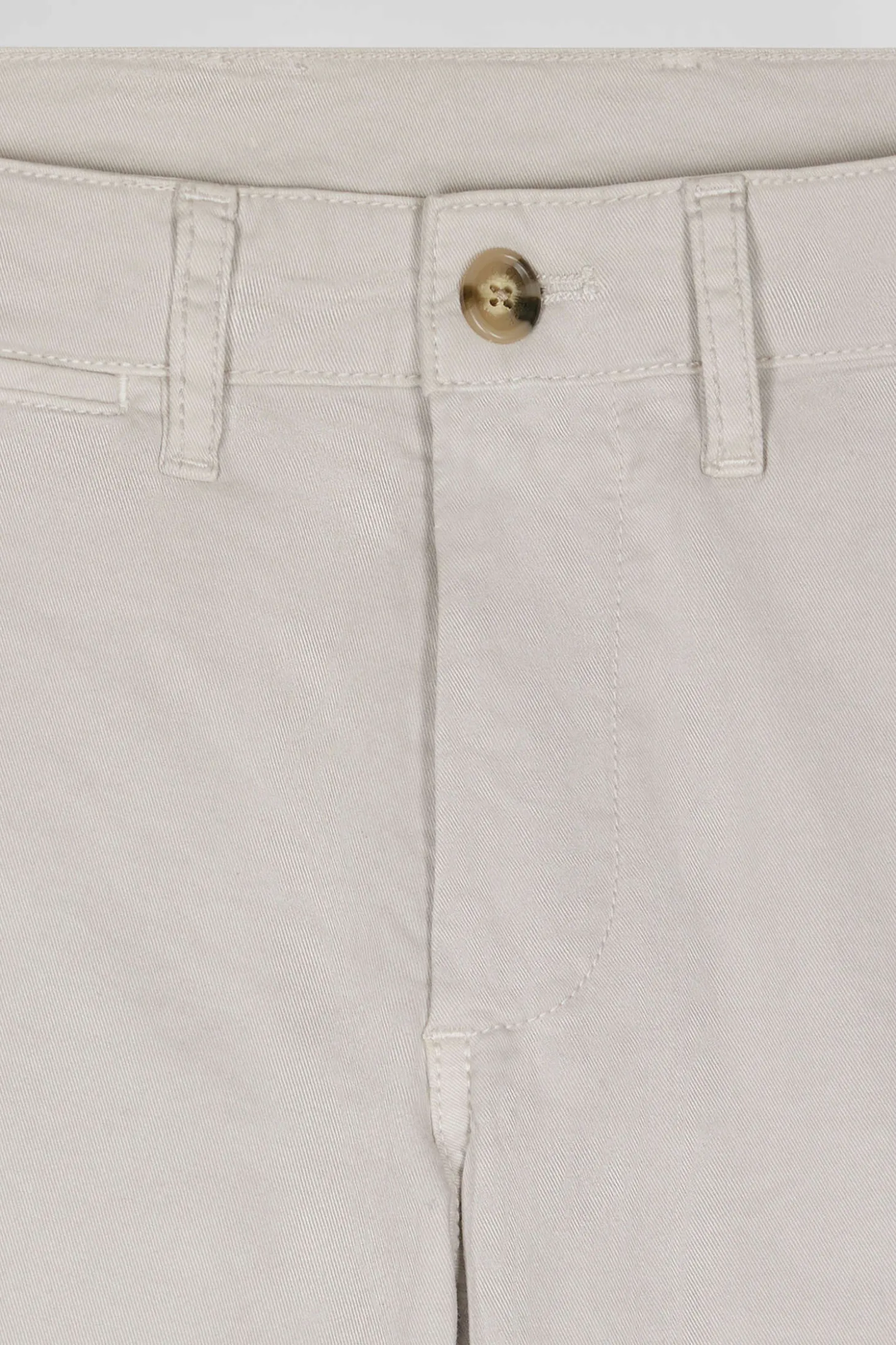 Pantalon chino uni en coton stretch beige coupe Slim