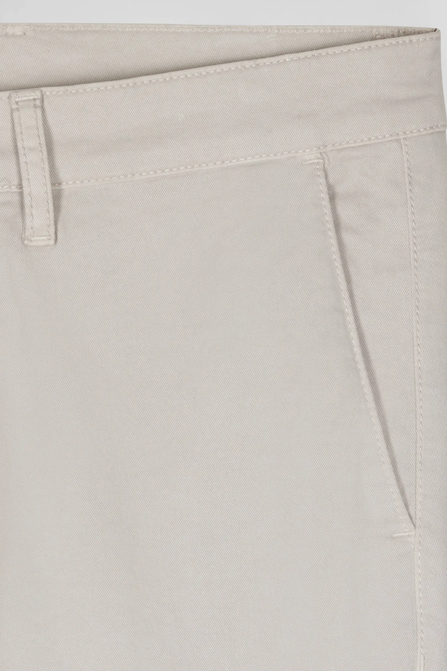 Pantalon chino uni en coton stretch beige coupe Slim