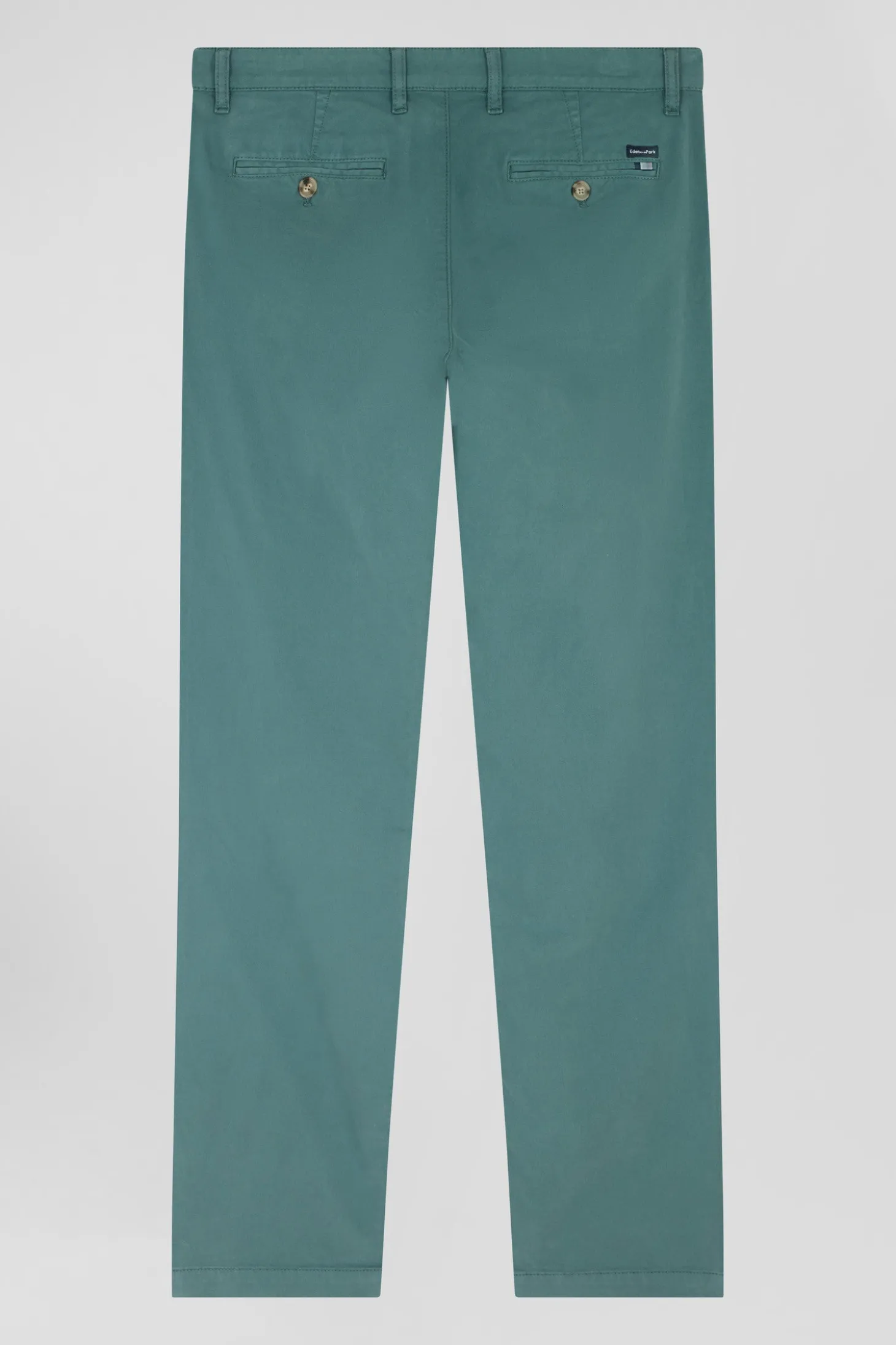 Pantalon chino vert en gabardine de coton stretch coupe Regular