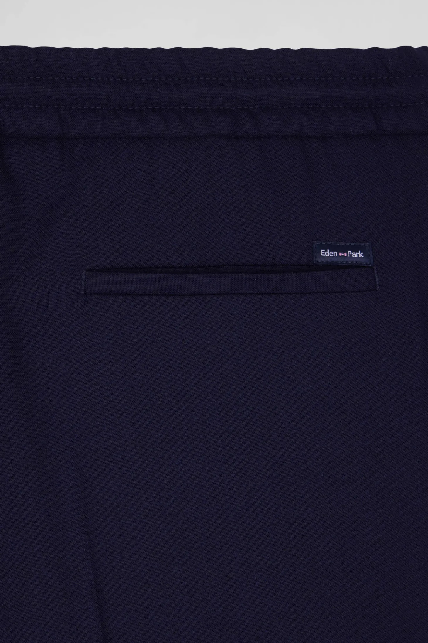 Pantalon en laine mélangée taille élastique marine coupe Modern