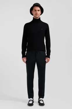 Pantalon en laine stretch kaki taille élastique coupe Modern