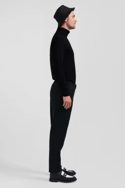 Pantalon en laine stretch kaki taille élastique coupe Modern