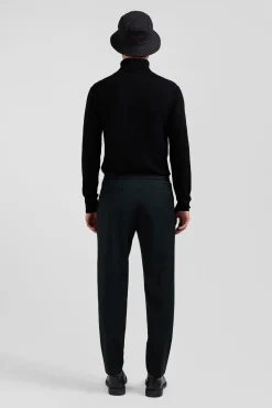 Pantalon en laine stretch kaki taille élastique coupe Modern