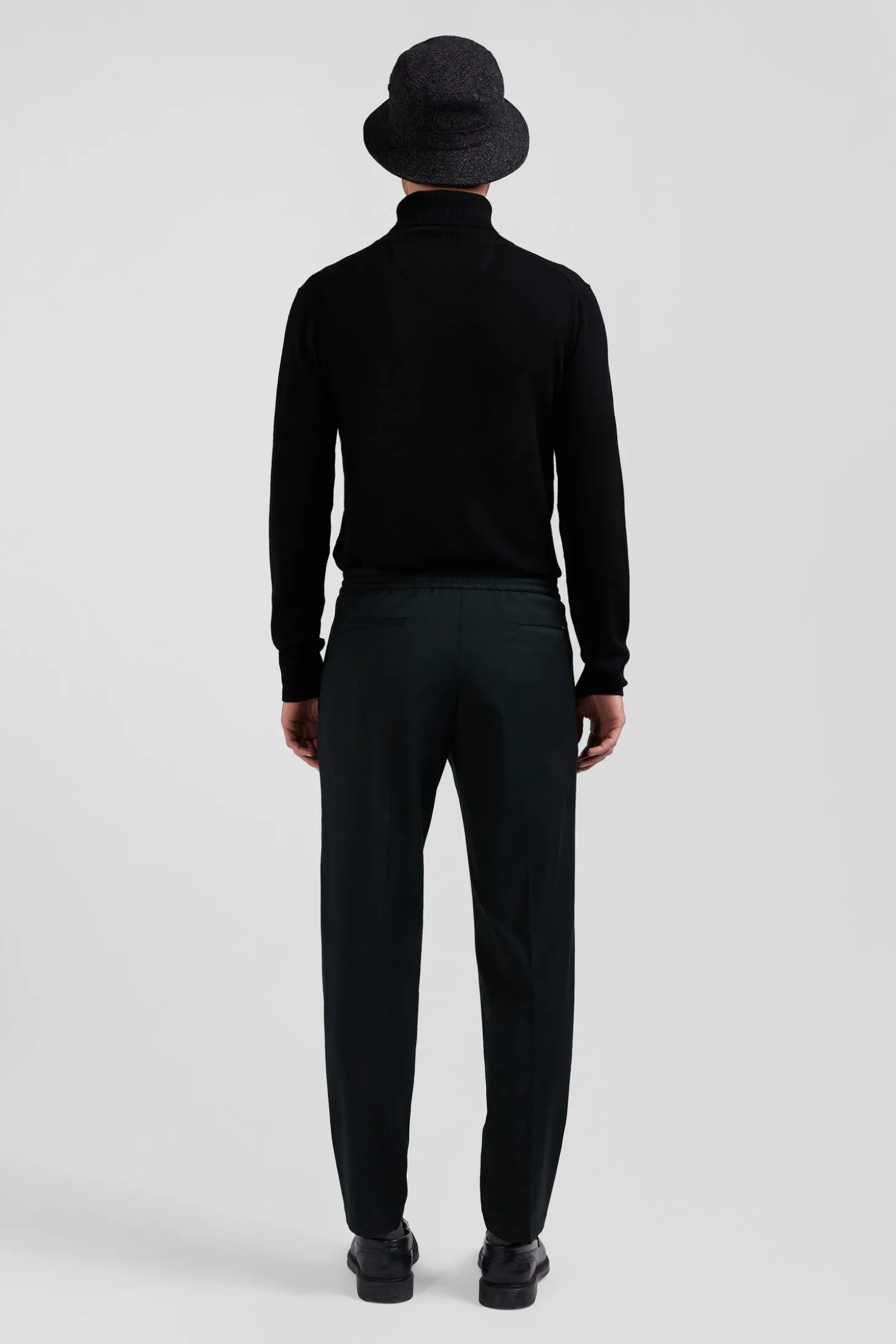 Pantalon en laine stretch kaki taille élastique coupe Modern