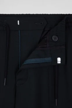 Pantalon en laine stretch kaki taille élastique coupe Modern