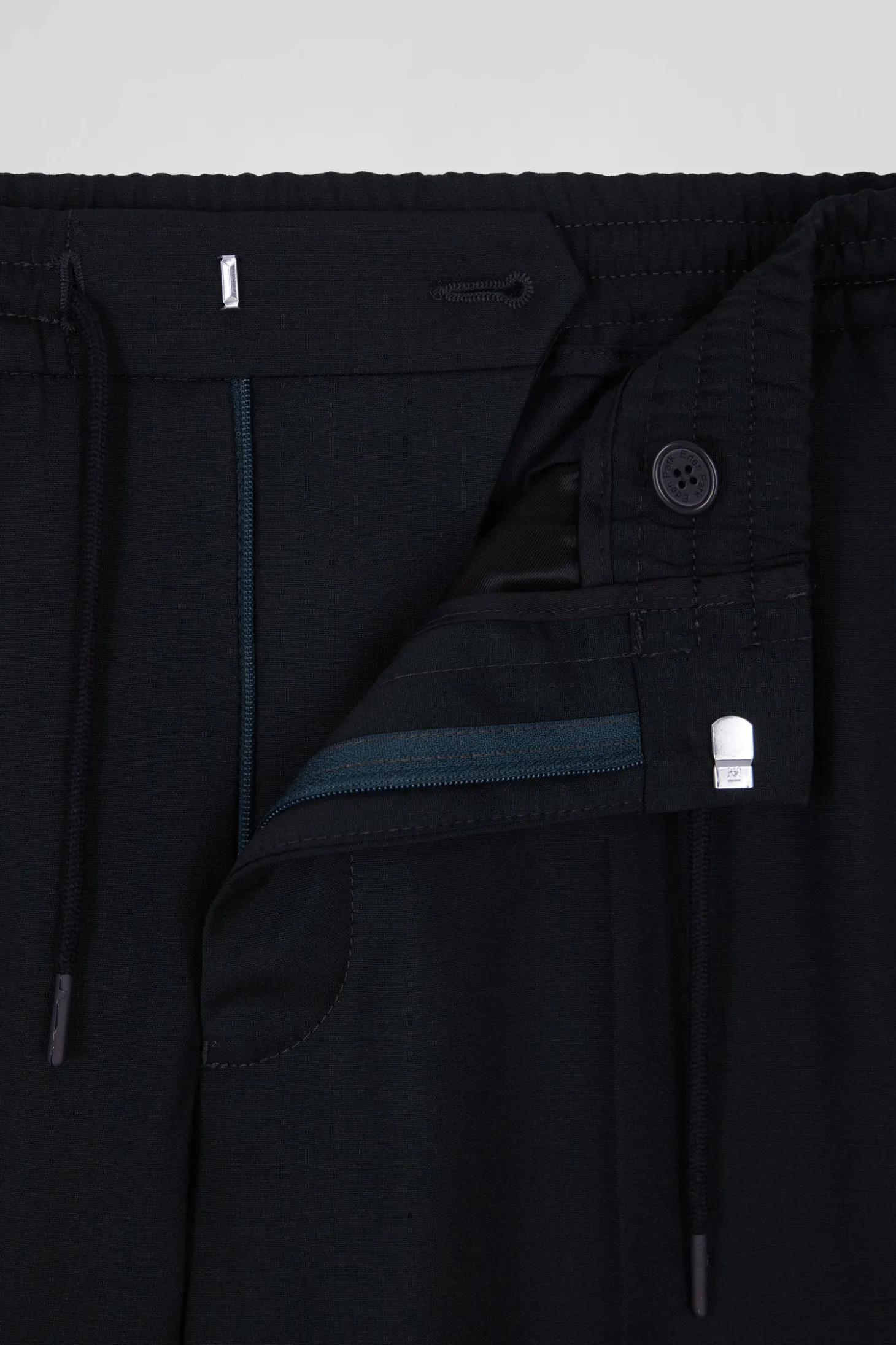 Pantalon en laine stretch kaki taille élastique coupe Modern