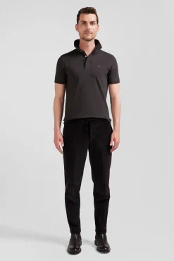 Pantalon en velours côtelé marron taille élastiquée coupe Modern