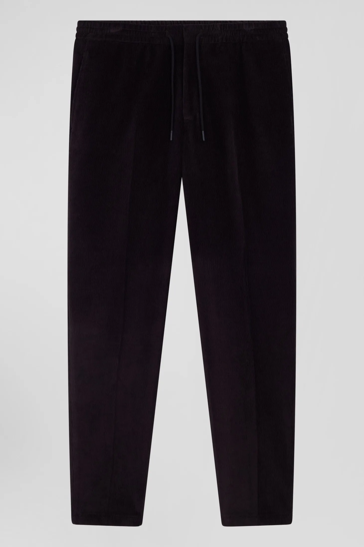 Pantalon en velours côtelé marron taille élastiquée coupe Modern
