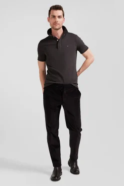 Pantalon en velours côtelé marron taille élastiquée coupe Modern