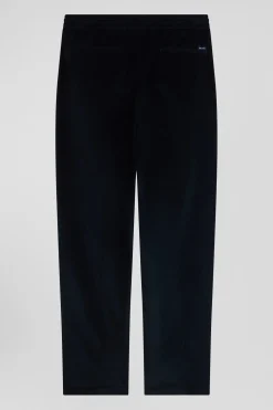 Pantalon en velours côtelé bleu marine taille élastiquée coupe Modern