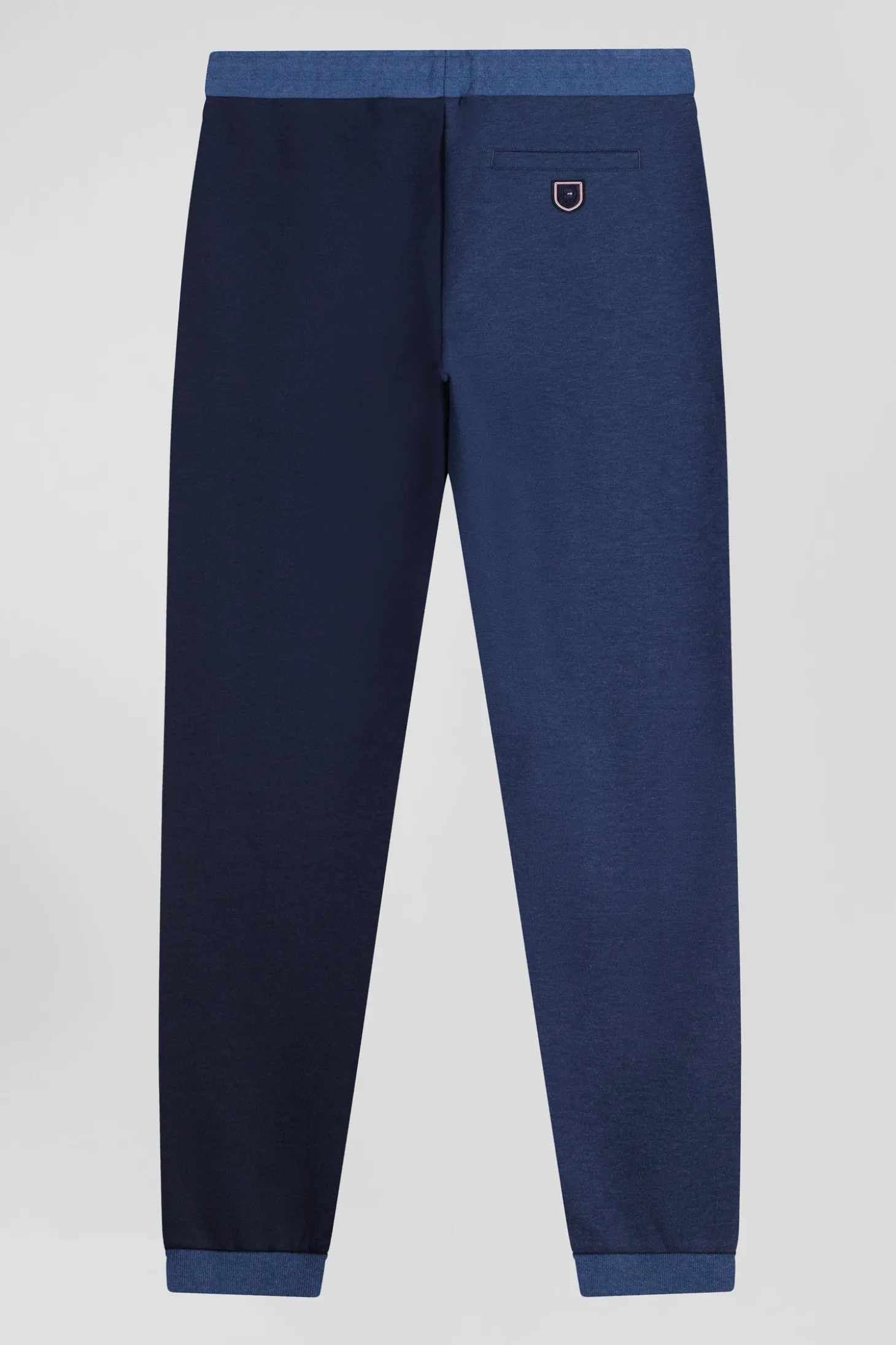 Pantalon jogging en coton mélangé bicolore bleu marine coupe Regular