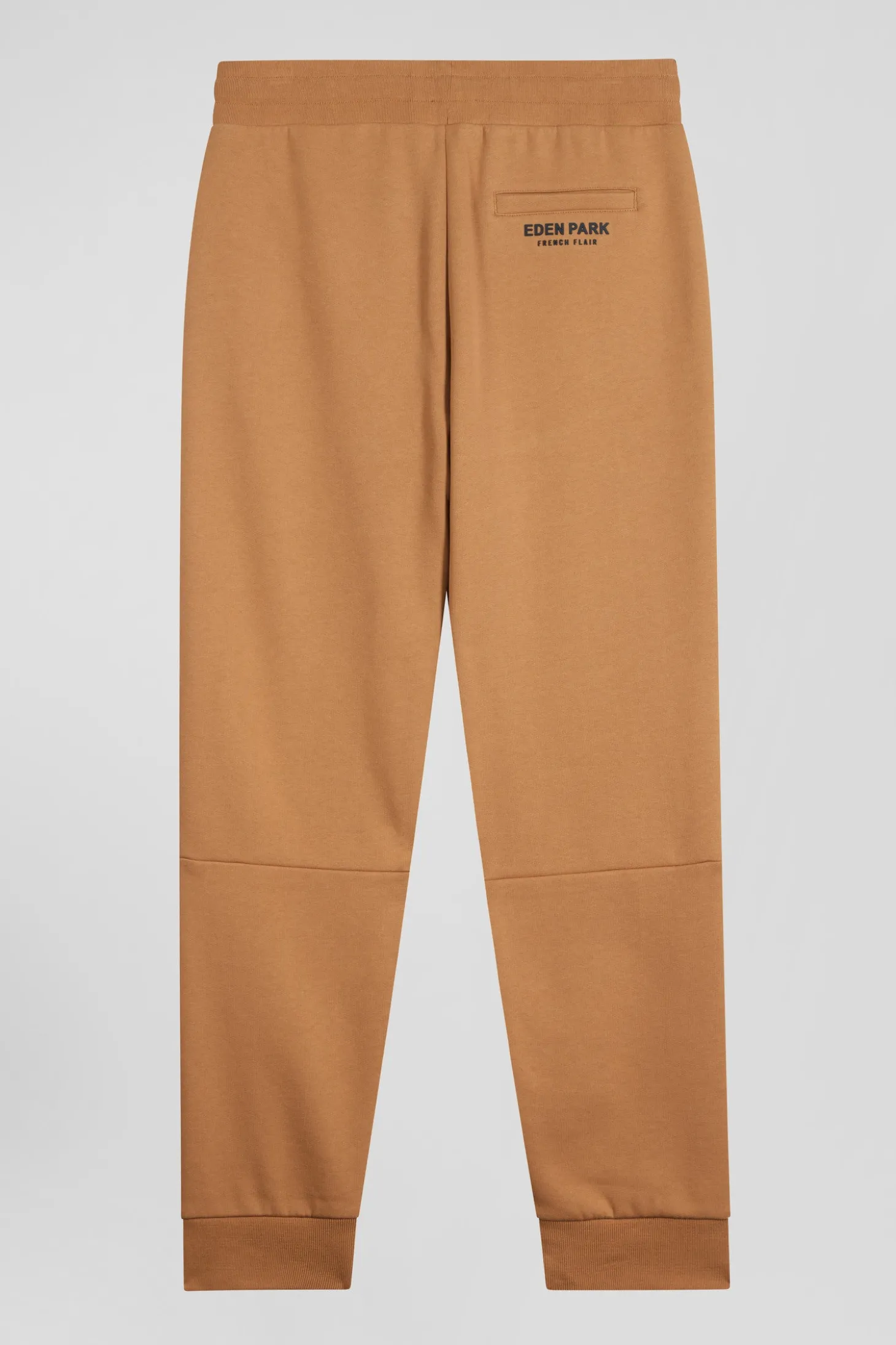 Pantalon jogging en coton mélangé camel galon rayé coupe Regular
