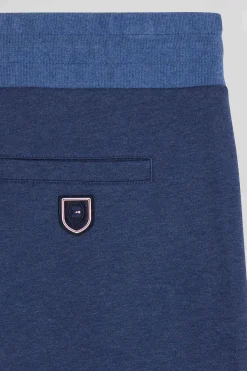 Pantalon jogging en coton mélangé bicolore bleu marine coupe Regular