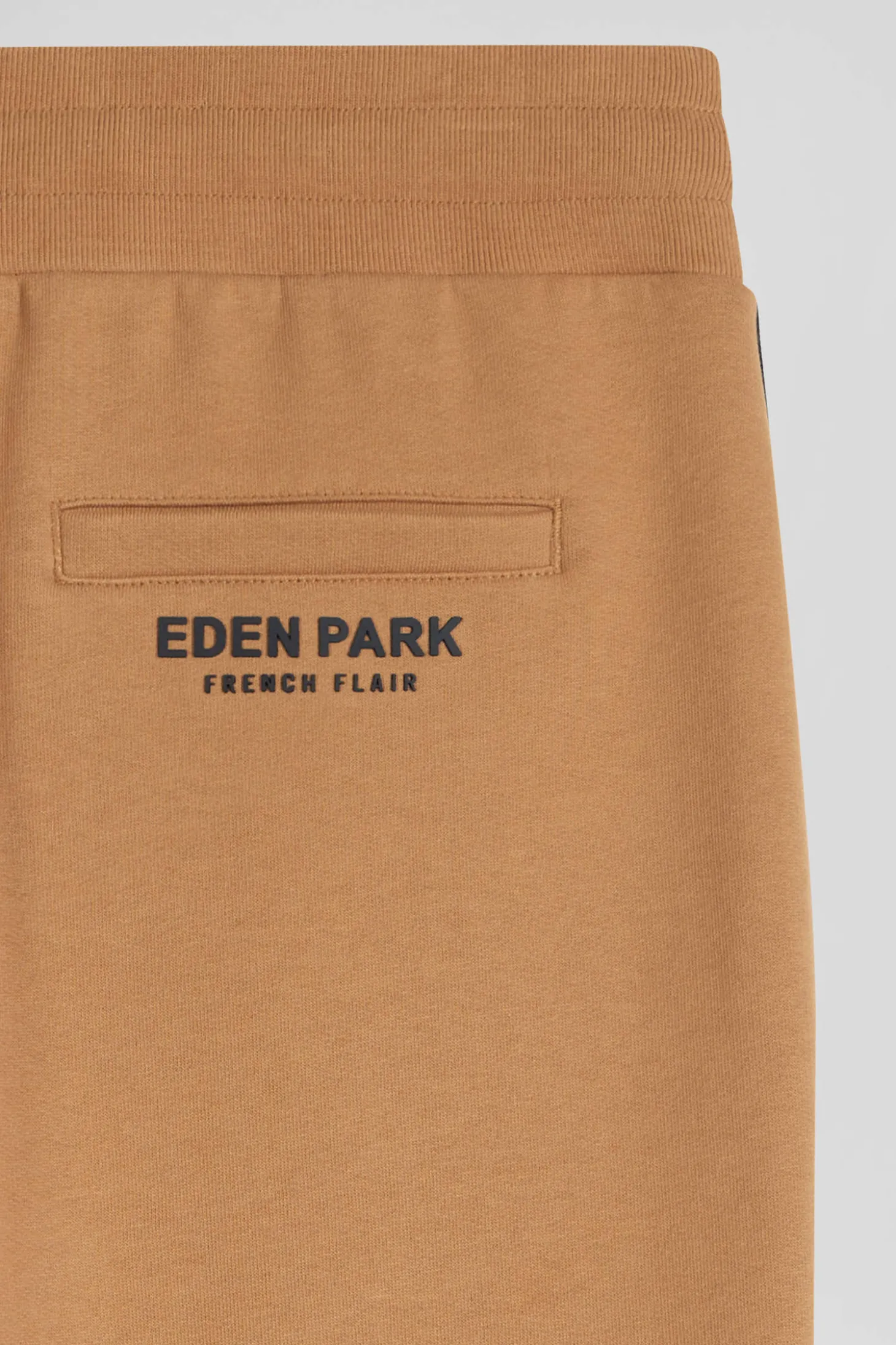 Pantalon jogging en coton mélangé camel galon rayé coupe Regular