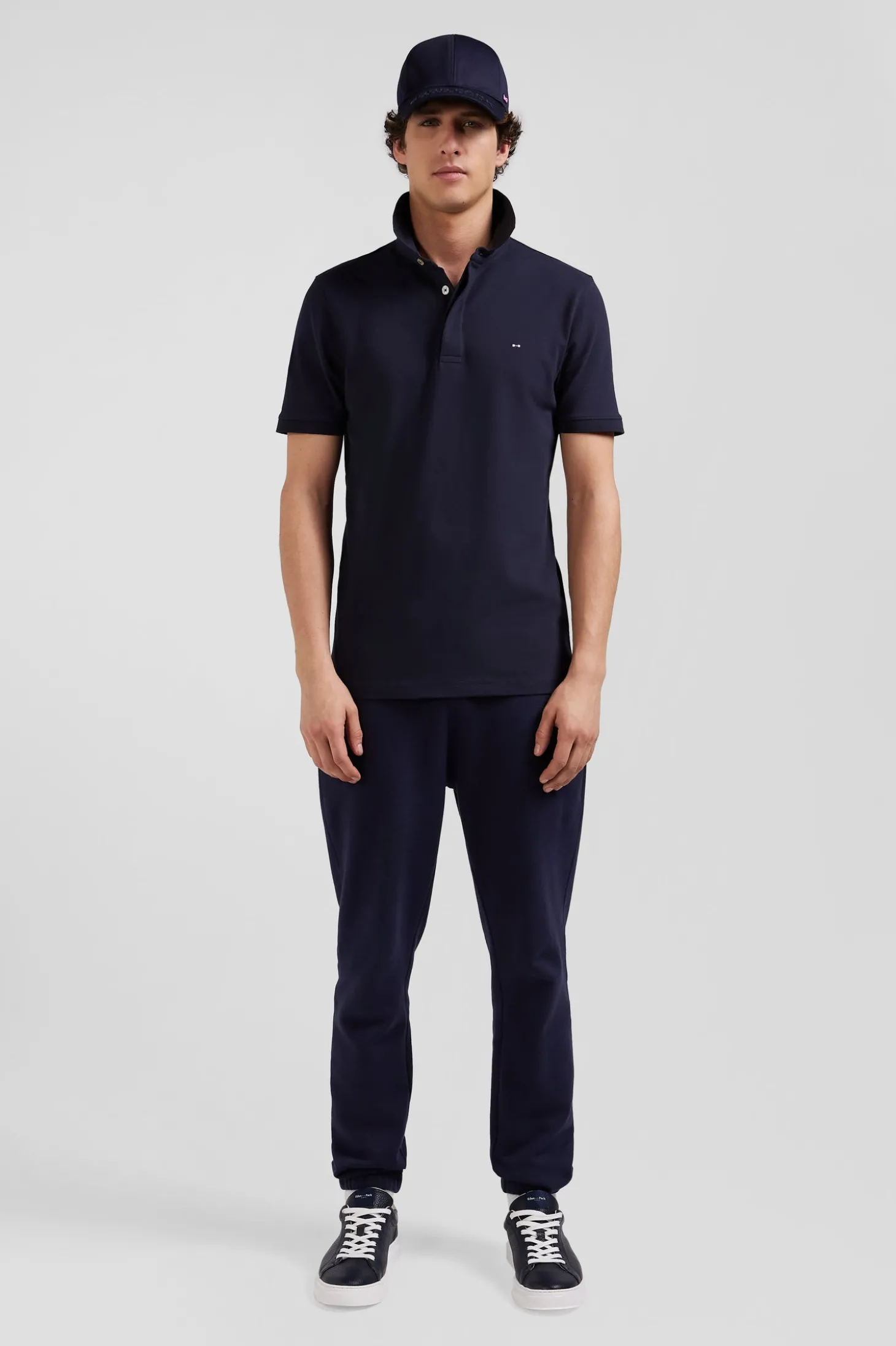 Pantalon jogging en molleton gratté bleu marine coupe Regular