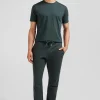 Pantalon jogging en molleton gratté vert coupe Regular