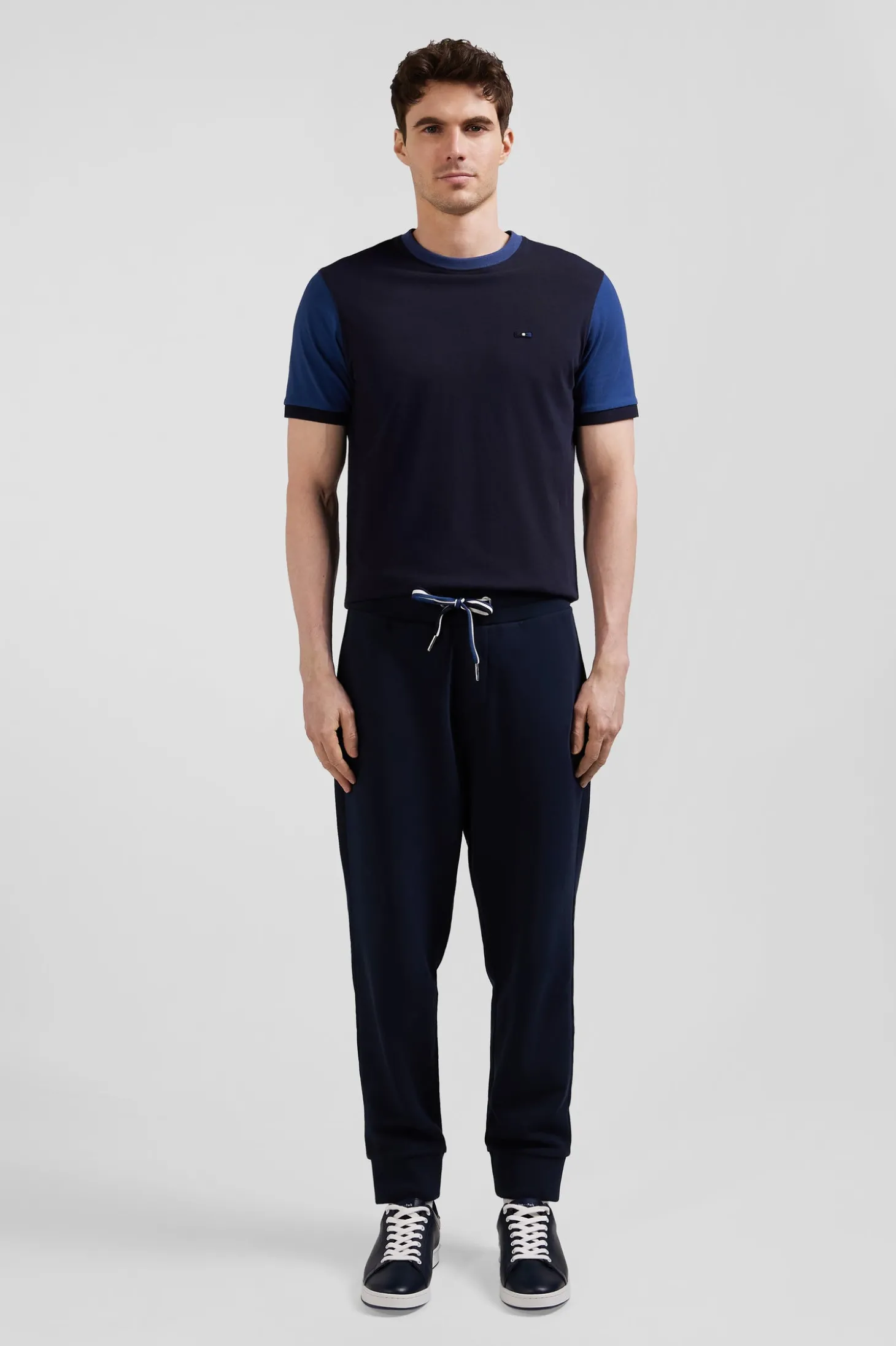 Pantalon jogging en molleton gratté bleu marine coupe Relaxed