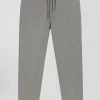 Pantalon jogging en molleton gratté gris coupe Regular