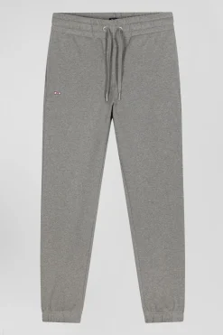 Pantalon jogging en molleton gratté gris coupe Regular
