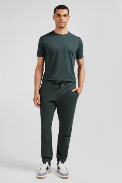 Pantalon jogging en molleton gratté vert coupe Regular