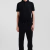 Pantalon jogging en molleton gratté noir coupe Regular