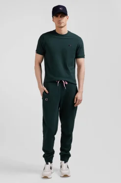 Pantalon jogging en molleton coton gratté vert coupe Regular