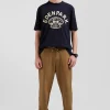 Pantalon jogging en molleton gratté camel coupe Relaxed