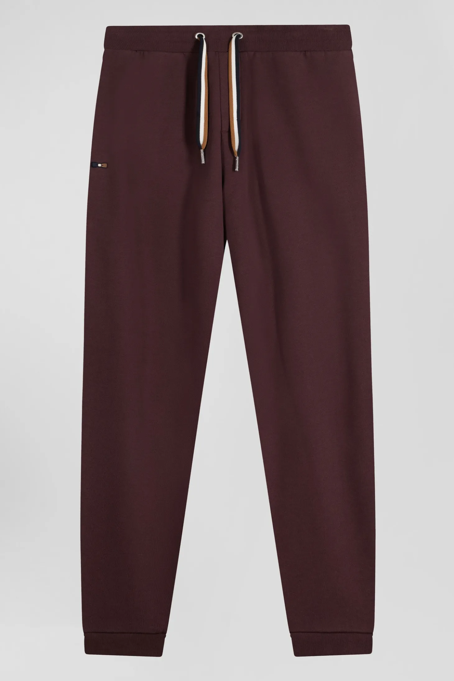Pantalon jogging en molleton gratté bordeaux coupe Relaxed