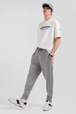 Pantalon jogging en molleton gratté gris coupe Relaxed