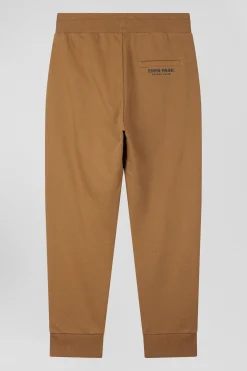 Pantalon jogging en molleton gratté camel coupe Relaxed