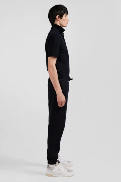 Pantalon jogging en molleton gratté noir coupe Regular