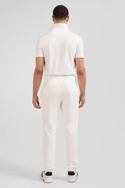 Pantalon jogging en molleton gratté écru coupe Regular