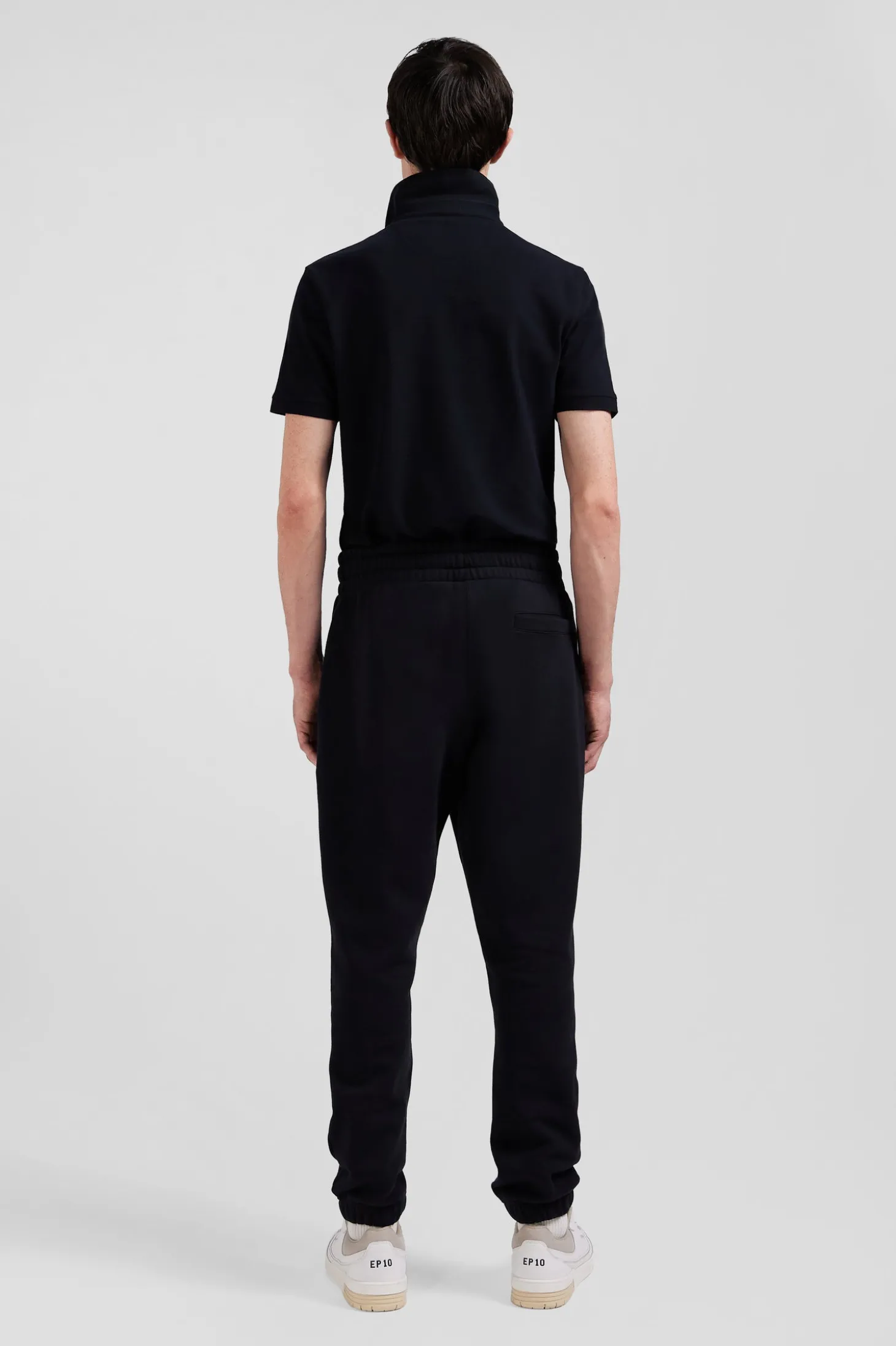 Pantalon jogging en molleton gratté noir coupe Regular