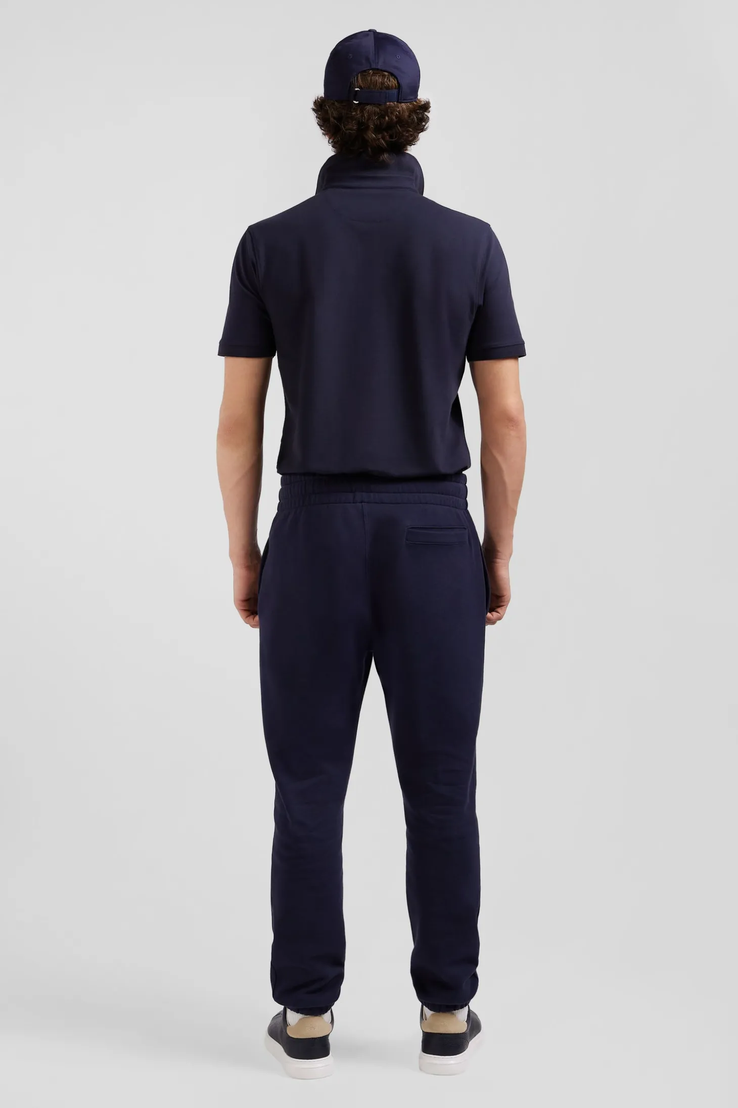 Pantalon jogging en molleton gratté bleu marine coupe Regular