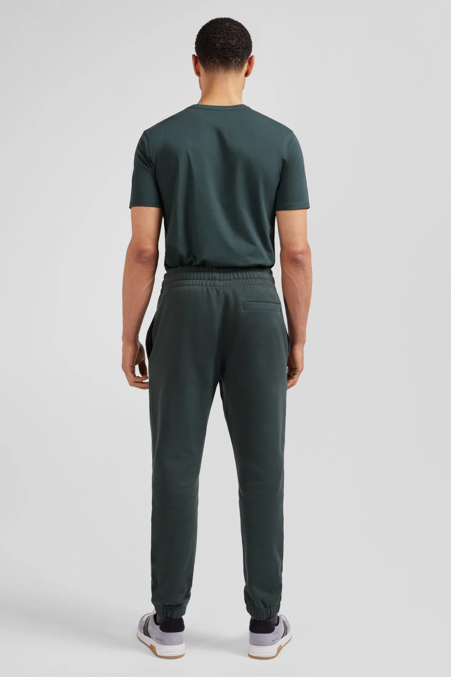 Pantalon jogging en molleton gratté vert coupe Regular