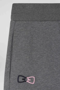 Pantalon jogging en molleton coton gratté gris coupe Regular