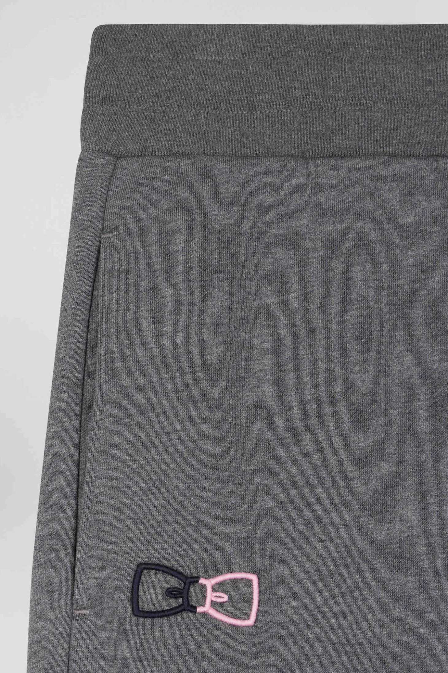 Pantalon jogging en molleton coton gratté gris coupe Regular