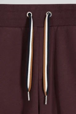 Pantalon jogging en molleton gratté bordeaux coupe Relaxed