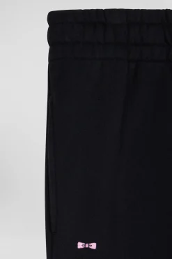 Pantalon jogging en molleton gratté noir coupe Regular