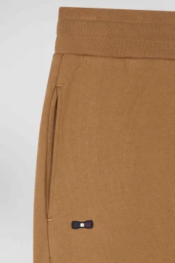 Pantalon jogging en molleton gratté camel coupe Relaxed