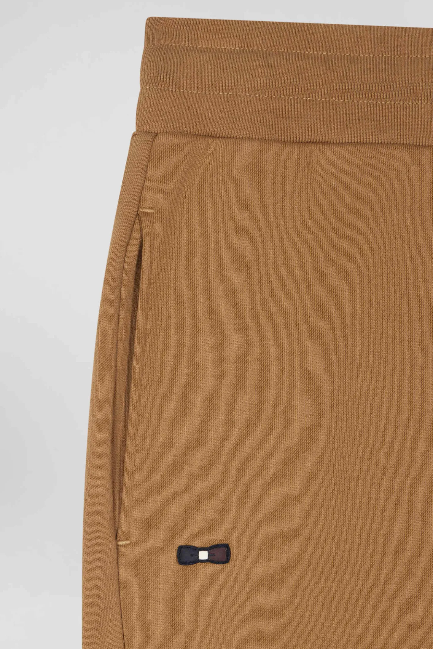 Pantalon jogging en molleton gratté camel coupe Relaxed