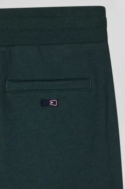 Pantalon jogging en molleton coton gratté vert coupe Regular
