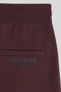 Pantalon jogging en molleton gratté bordeaux coupe Relaxed
