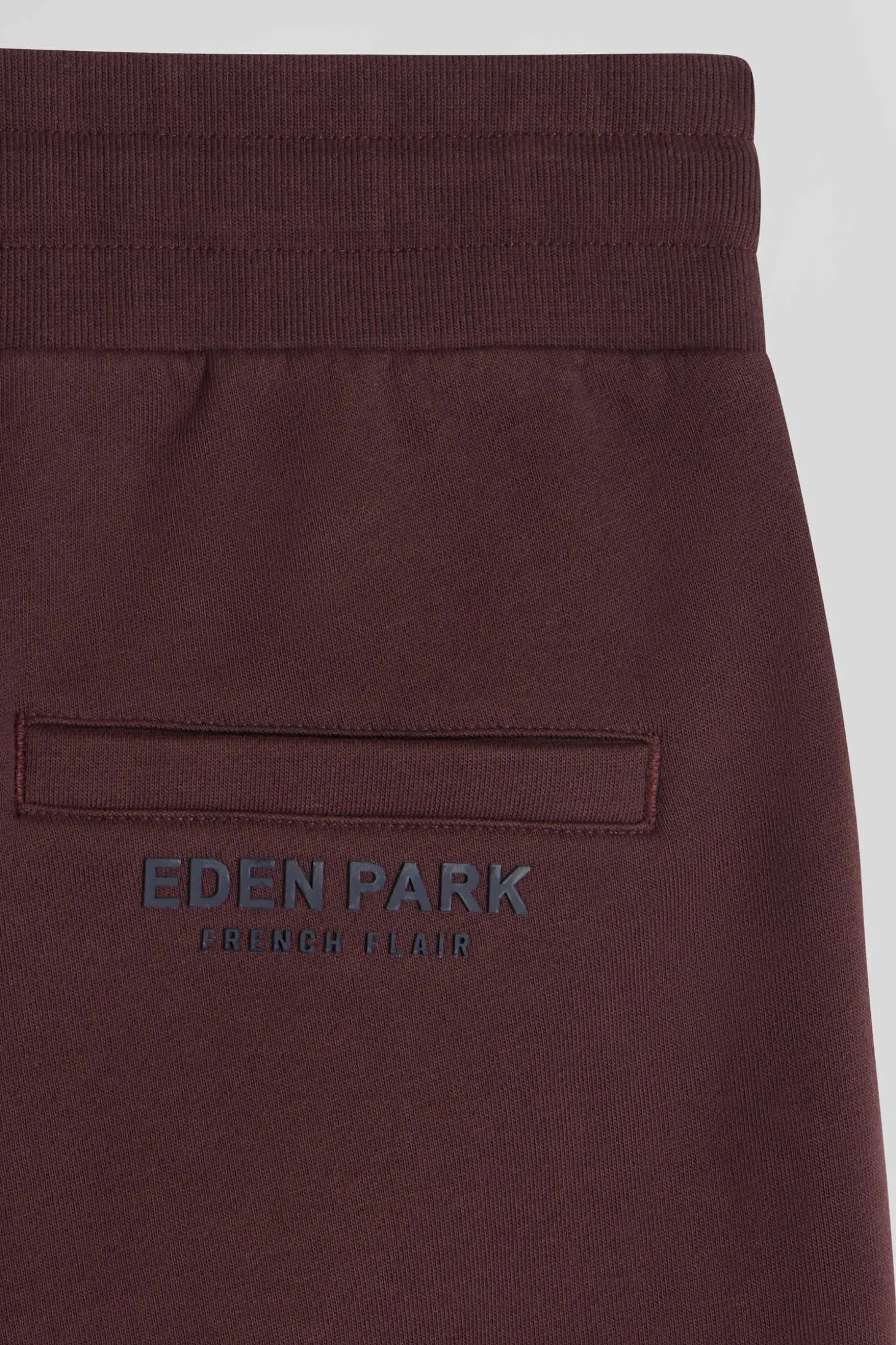 Pantalon jogging en molleton gratté bordeaux coupe Relaxed