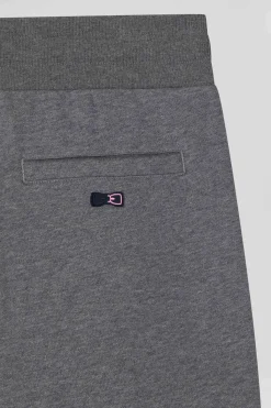 Pantalon jogging en molleton coton gratté gris coupe Regular