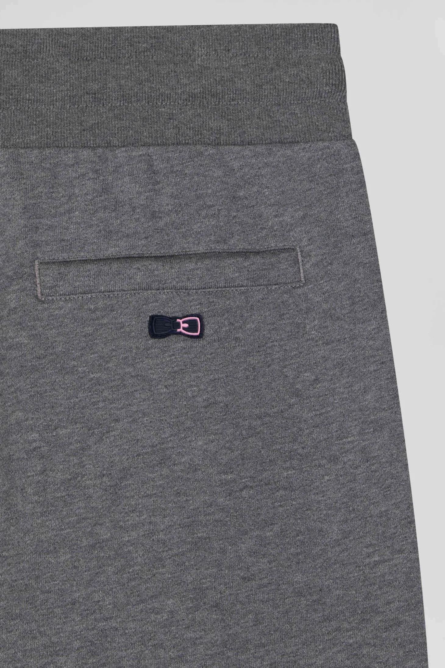 Pantalon jogging en molleton coton gratté gris coupe Regular