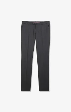 Pantalon slim gris en laine à plis cassés