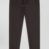 Pantalon taille élastique en coton stretch marron coupe Modern