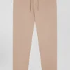 Pantalon taille élastique en coton stretch beige coupe Modern